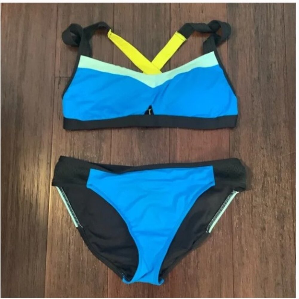 SPORTY COLORBLOCK!!  2 pc bikini | La Blanca | 12 | Fun Colors / Mesh Detail |